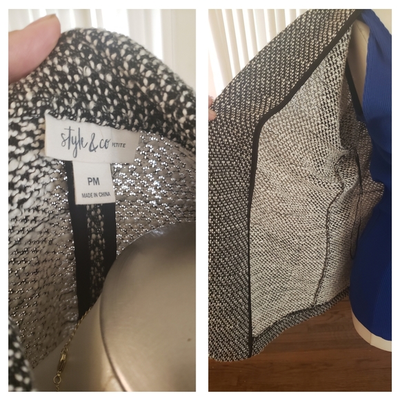 Style & Co. Open Face Pocket Blazer/Cardigan M/P - Picture 6 of 8